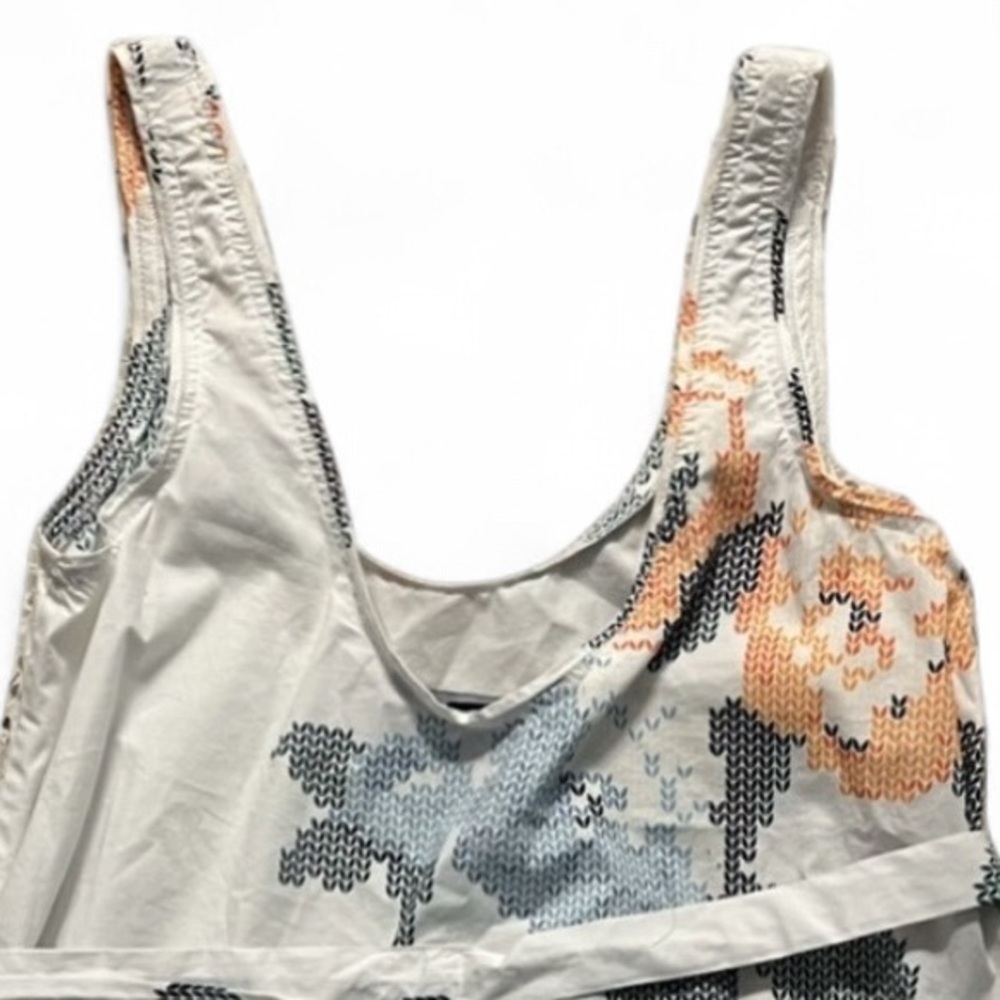 Armani Exchange Floral Sleeveless Blouse, Size XS. White, orange, blue and green - Picture 7 of 7